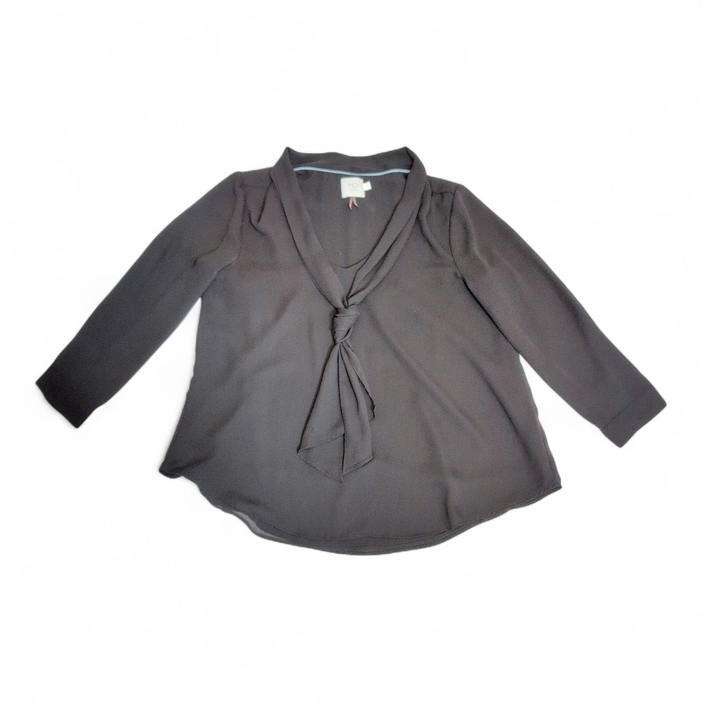 HD Black Tie-Neck Blouse  Size‎ 4